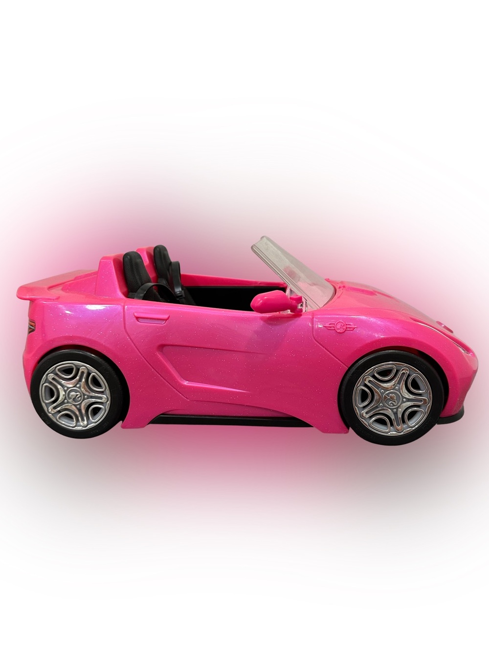 Mattel Barbie Pink and Black Glam Convertible Car 2016 & NIB Blonde Barbie Doll - Picture 2 of 9